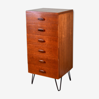 Midcentury Gplan teak and rosewood chest of drawers