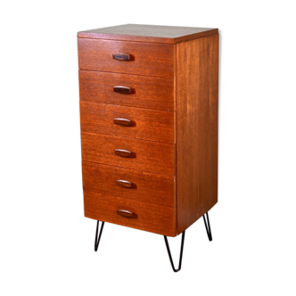 Midcentury Gplan teak and rosewood chest of drawers