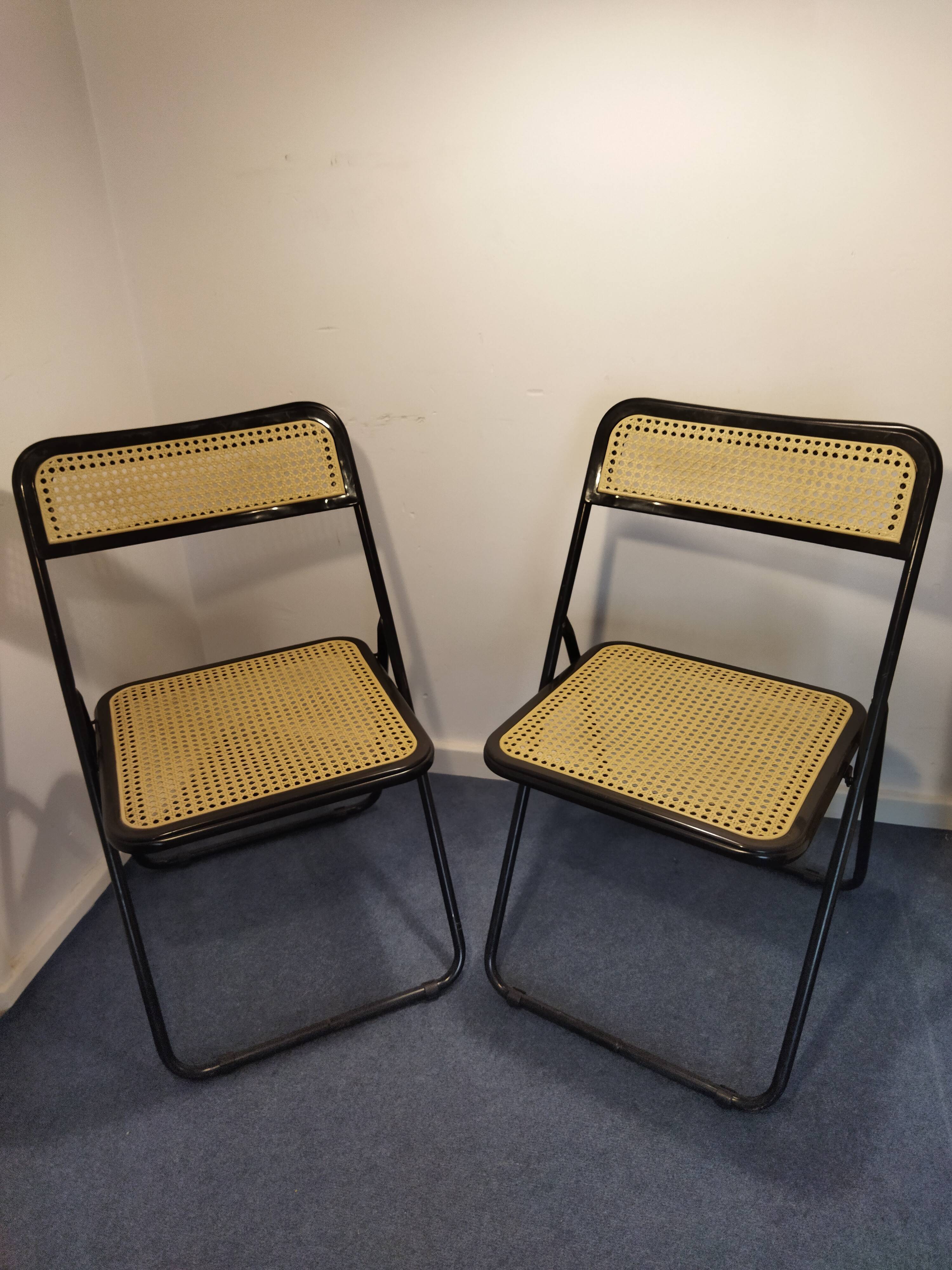 Pair of Italian folding chairs