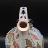Vase Aiguière Art Déco fleurs émaillé signé Amphora République tchèque