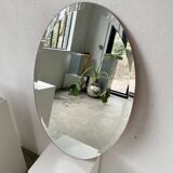 1950s oval beveled mirror
