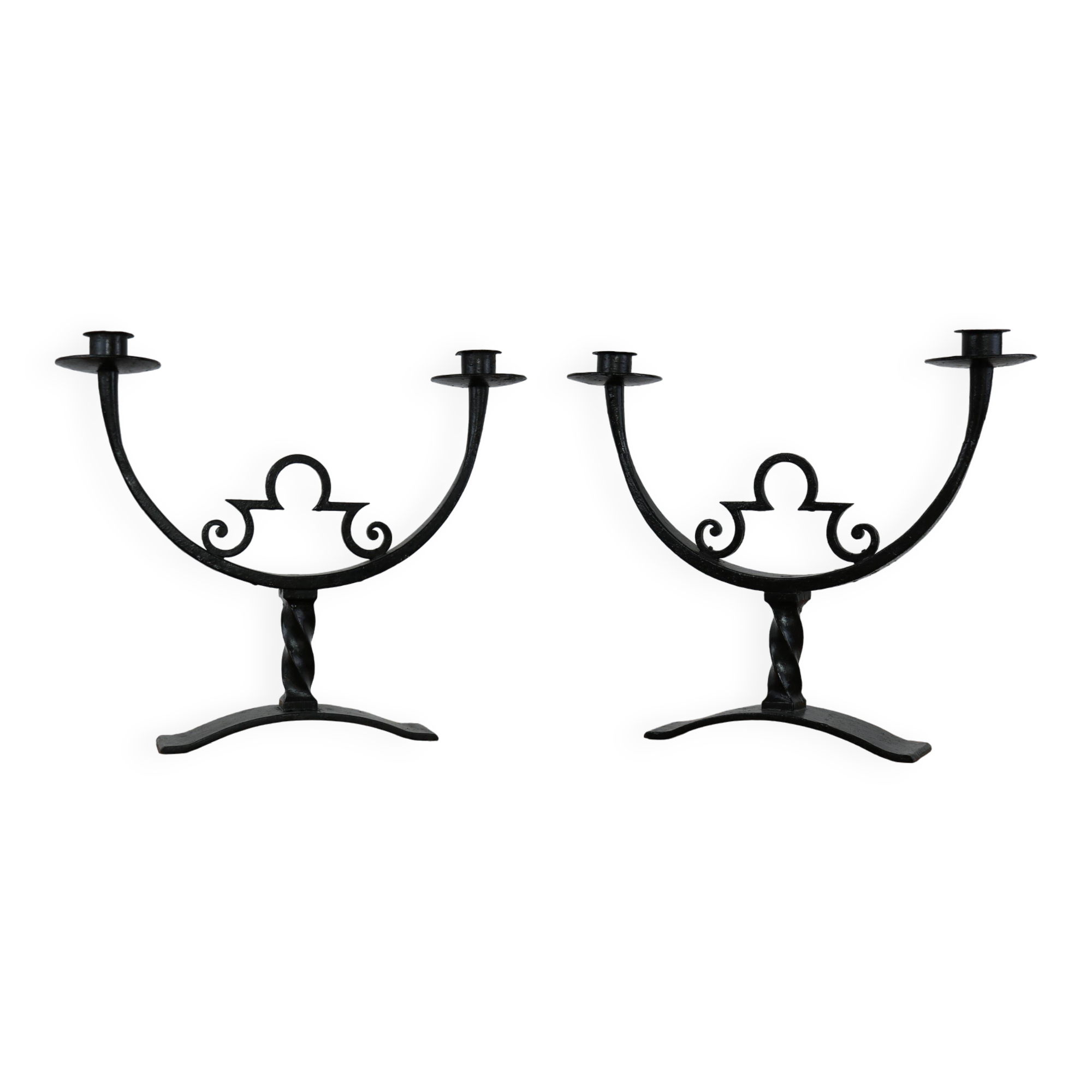Vintage wrought iron candlesticks