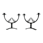 Vintage wrought iron candlesticks