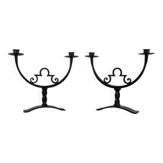 Vintage wrought iron candlesticks