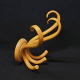 Porte manteau patère murale en bois courbé perroquet vintage