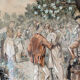 Enhanced watercolor, nineteenth century ball scene