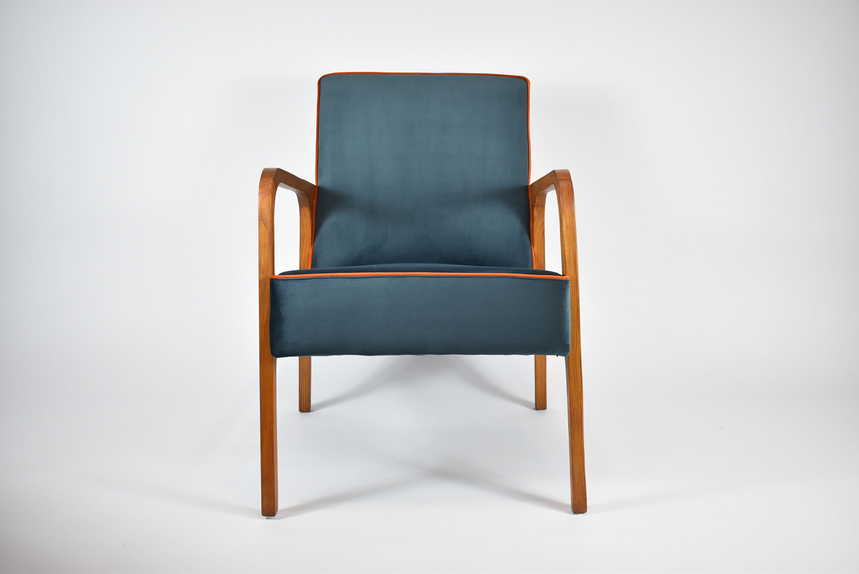 Restored vintage armchair model 04-b, 1970s, dark ocean green