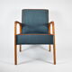 Restored vintage armchair model 04-b, 1970s, dark ocean green
