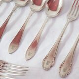 Swedish silver plated cutlery set with DC initials for 6 (20 pieces)