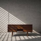 Vintage Mid-Century Modern Brown Teak Desk, 1960s