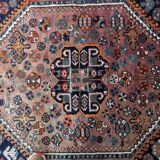 Handmade vintage Persian Shiraz rug 149cm x 208cm, 1940s