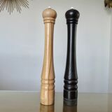 Salt and pepper mills " stoha design " germany, xxl, beech, 1980s