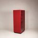 Double-face rotating display cabinet in red lacquer by Arflex, 1980s