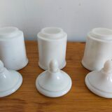 Set of 3 vintage pharmacy jars in apothecary opaline