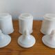 Set of 3 vintage pharmacy jars in apothecary opaline