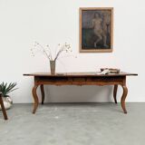 19th century walnut drapery table 2m1