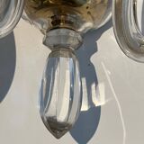 Pair of Murano crystal wall lights with 3 arms.