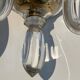 Pair of Murano crystal wall lights with 3 arms.