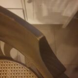 Fauteuil pivotant canné, cannage neuf
