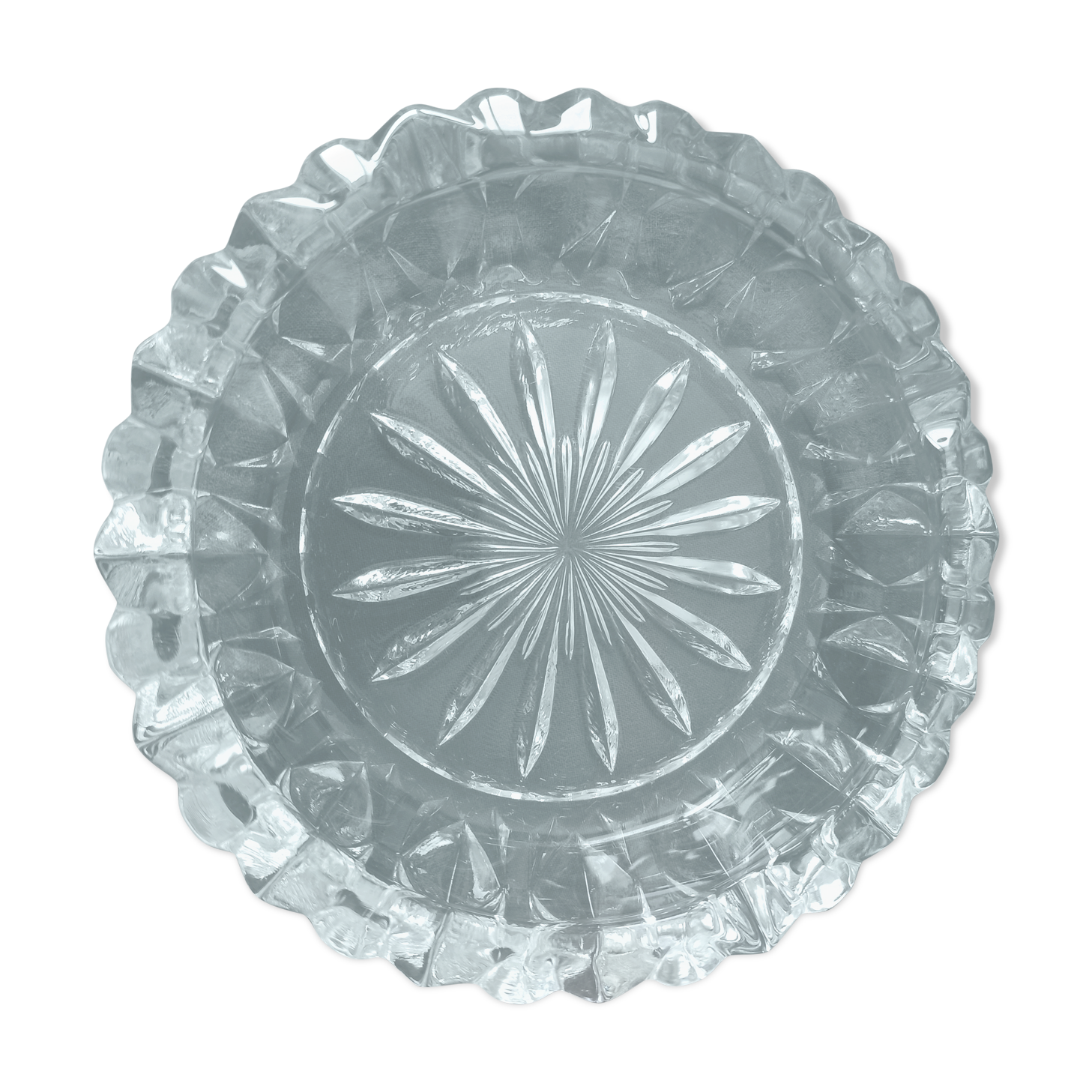 Glass ashtray 14 cm vintage