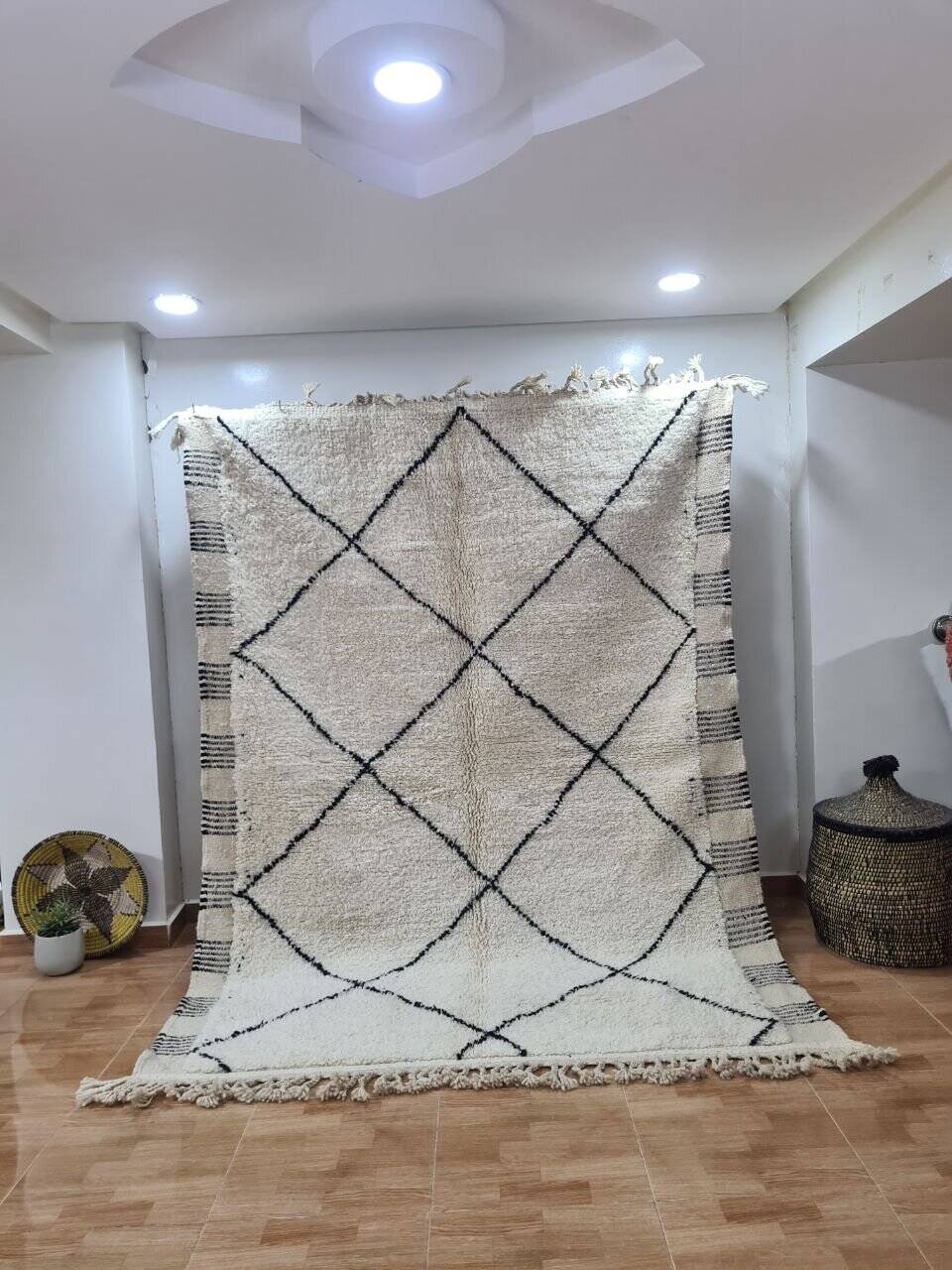 Handmade wool Berber rug 250x150 cm