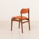 26104 Erik Buch teak and wool chairs, set of 4, Denmark, 1960s