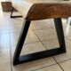 Cedar wood and black steel bench