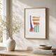 Original abstract painting – colourful graphic composition – 24 x 34 cm
