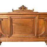 Louis XVI style walnut bed and bedside table