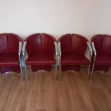 Ensemble de 4 fauteuils italiens Estel, conçus par Favaretto & Partners