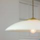 Mid-Century Italian Saucer Glass and Brass Pendant Lamp