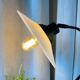 Lampe vintage en métal et opaline