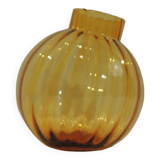 Slanted/Vintage Amber Glass Vase