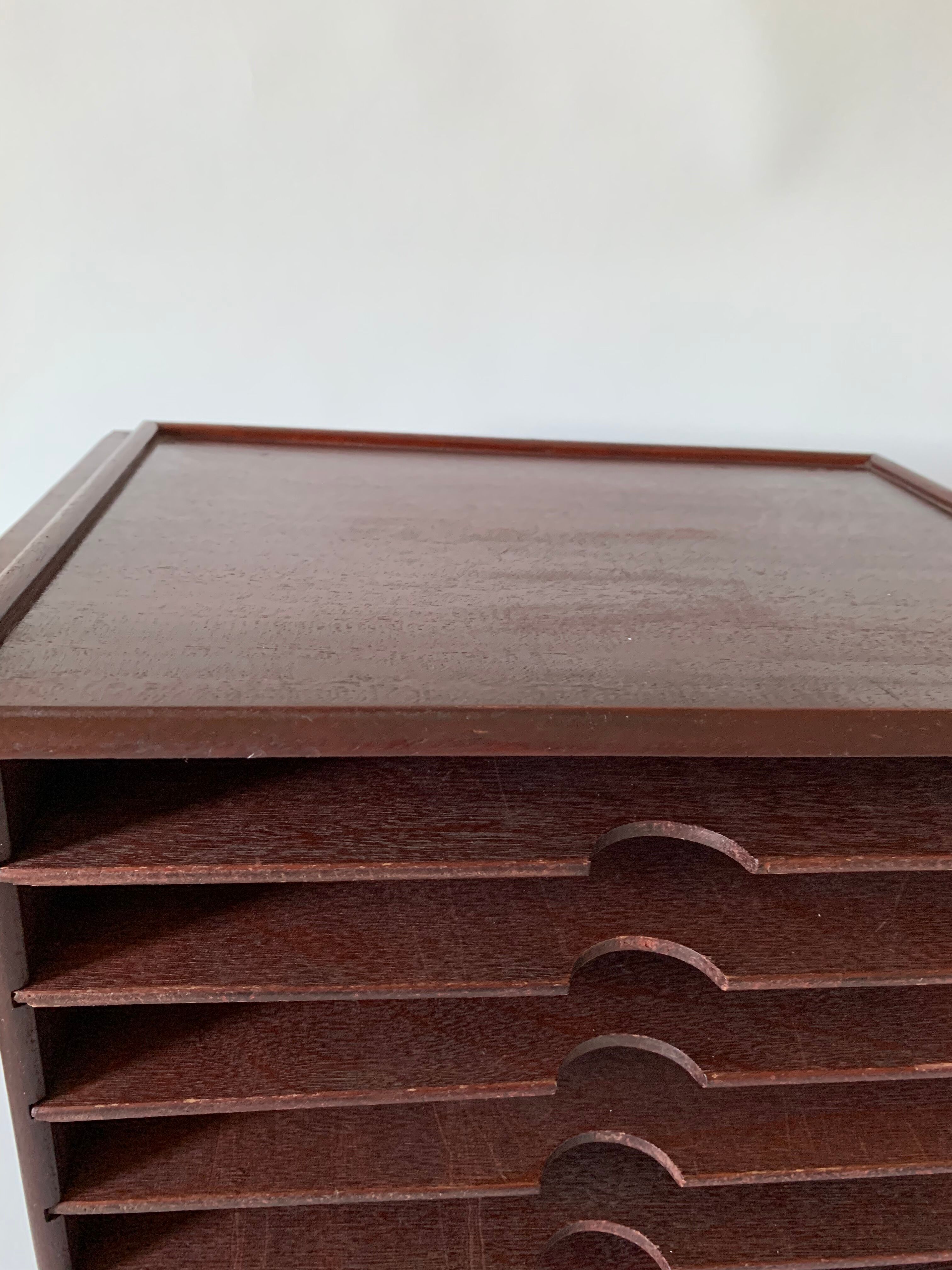 Wooden desk storage