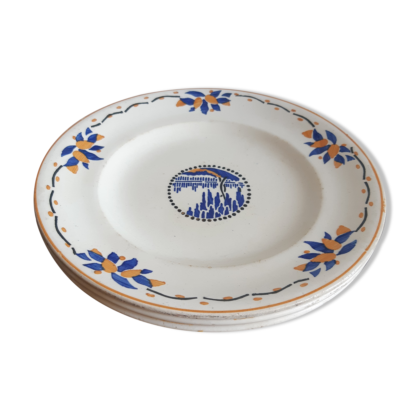 Set of 3 longwy plates