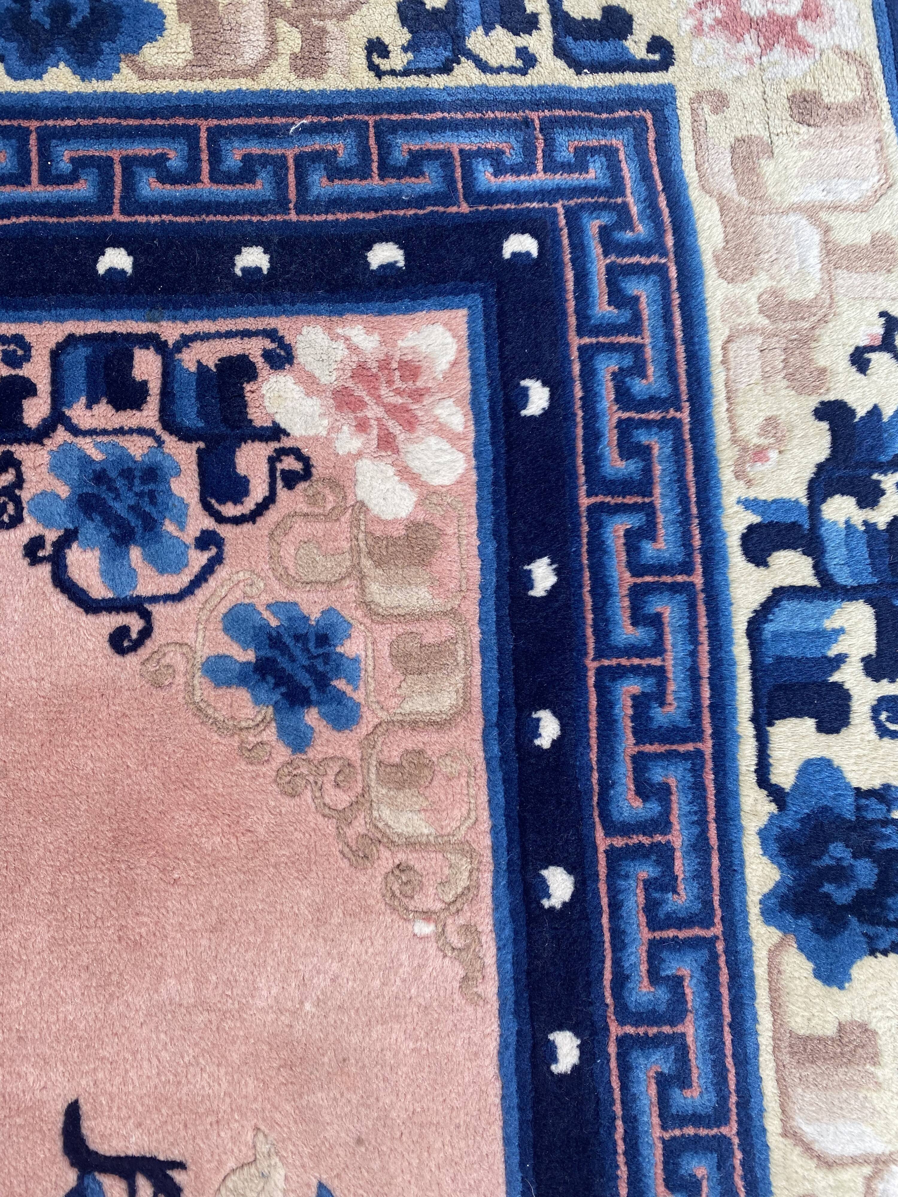 Handmade chinese vintage carpet 123x186 cm