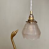 Vintage art deco tulip walking lamp in frosted glass