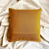 Yellow cotton piqué cushion 40 cm