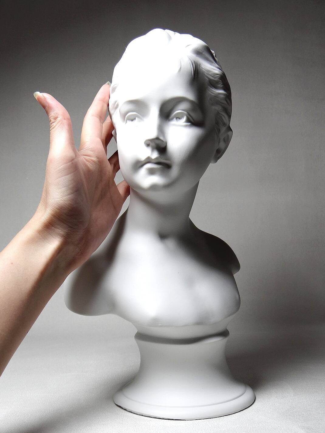 Limoges porcelain biscuit bust C. Tharaud, Louise Brongniard
