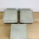 3 square wall lights in chiseled molded glass from the 50s, Holophane