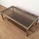 Coffee Table with Double Top in Brushed Steel and Brass, Guy Lefèvre for Ma