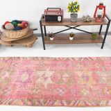 Pink Orange Vintage Runner Rug 95x363Cm SK 18096