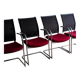 Lot de 4 chaises cantilever avec assise bordeaux et dossier en maille