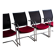 Lot de 4 chaises cantilever avec assise bordeaux et dossier en maille