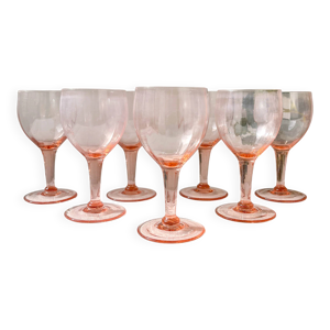 7 verres à eau vintage - facettes