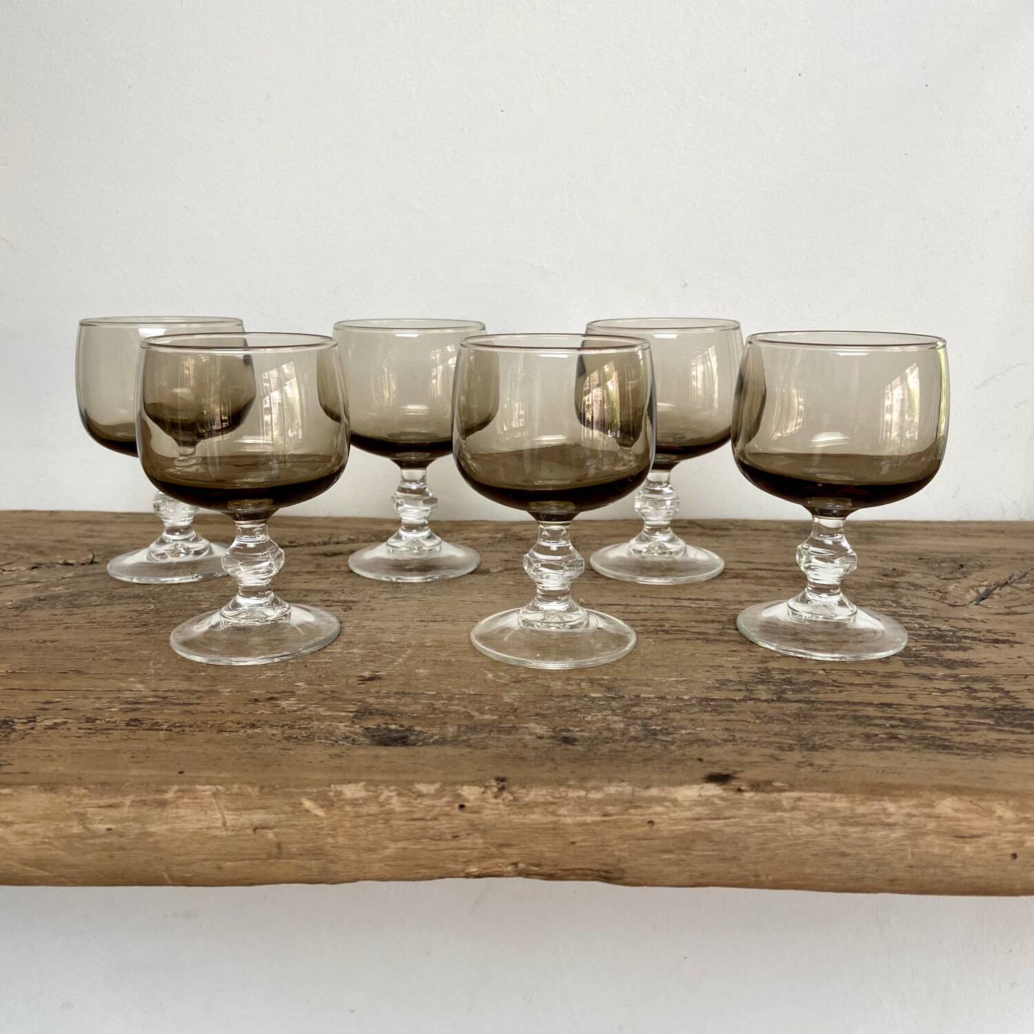 6 smoked liqueur glasses