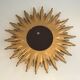 Sun mirror in golden resin 50cm