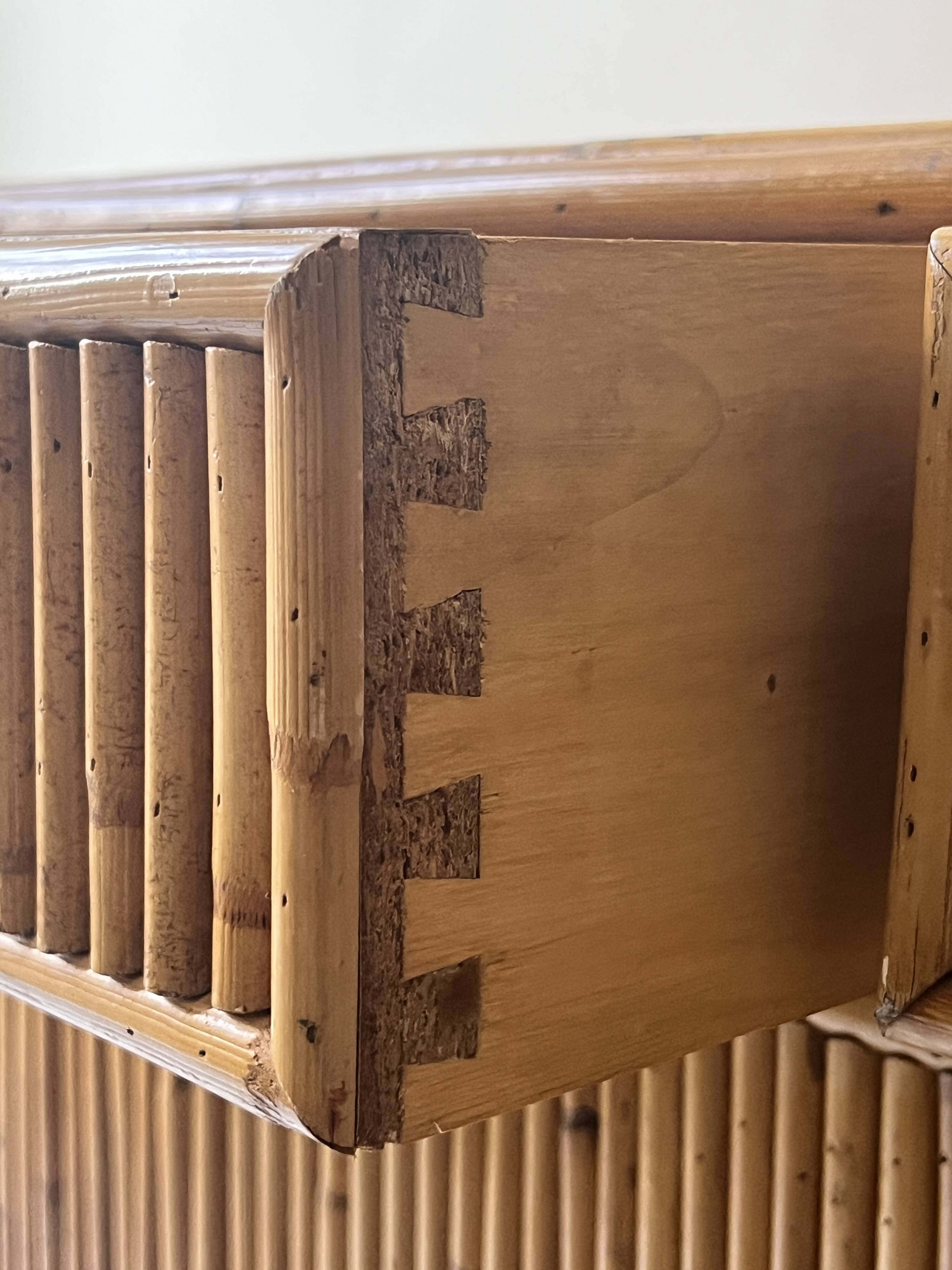 Vintage bamboo sideboard, Italy 1970