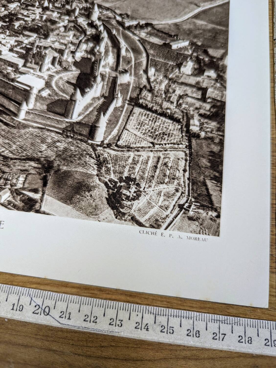 Carcassonne, Aude, vintage, photo plate printed in 1935.