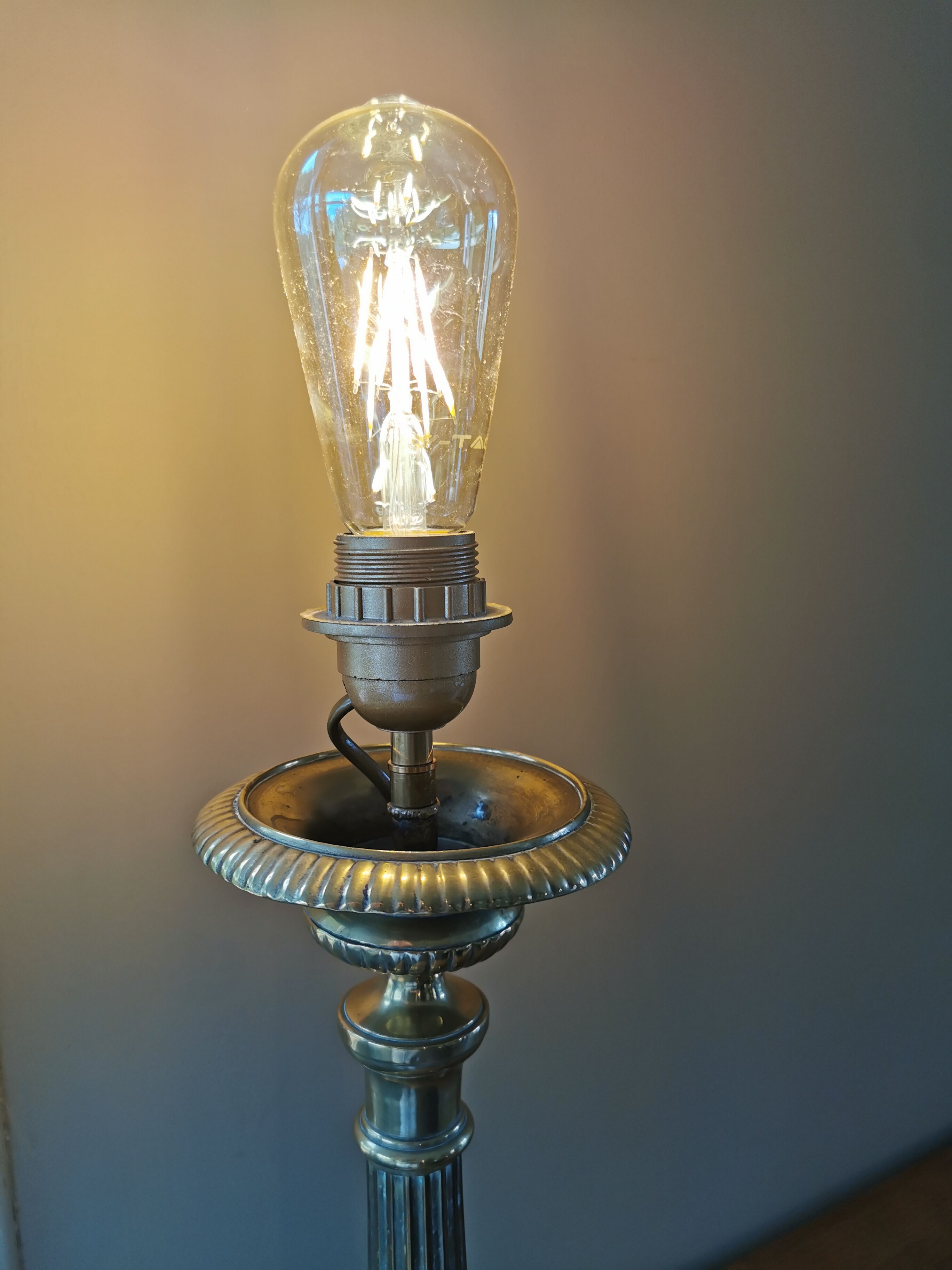 Antique brass lamp base